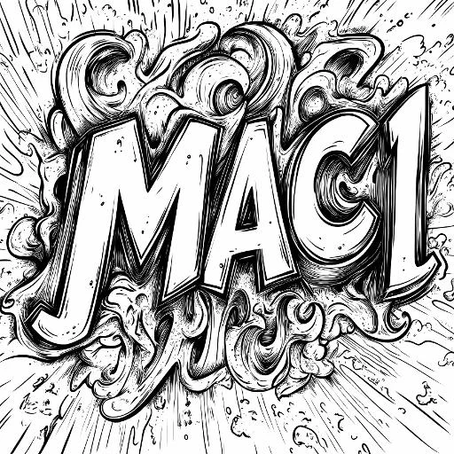 Graffiti style letter 'magi', street art aesthetic — free printable coloring page